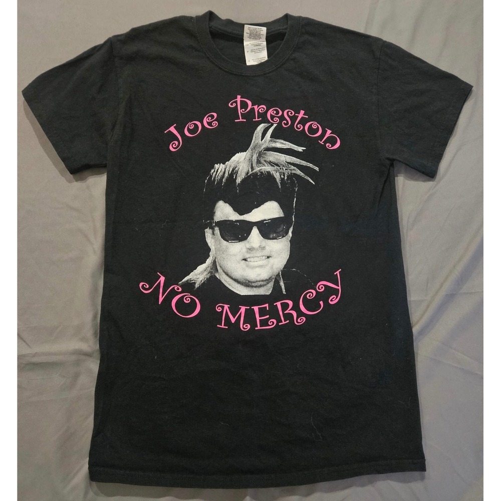 VTG Gildan Joe Preston Y2K No Mercy T-Shirt Unisex Small Black Graphic Band Tee